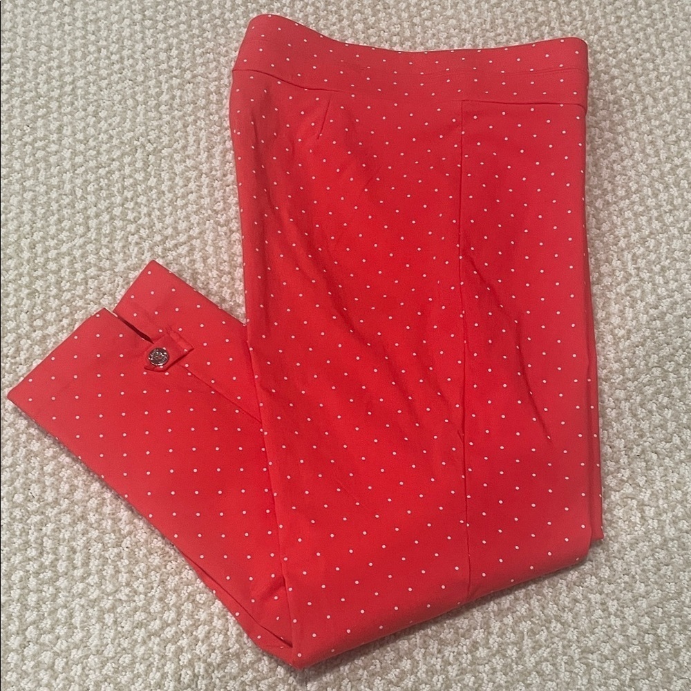 Rafaella Coral Pants with White polka Dots - Picture 3 of 8